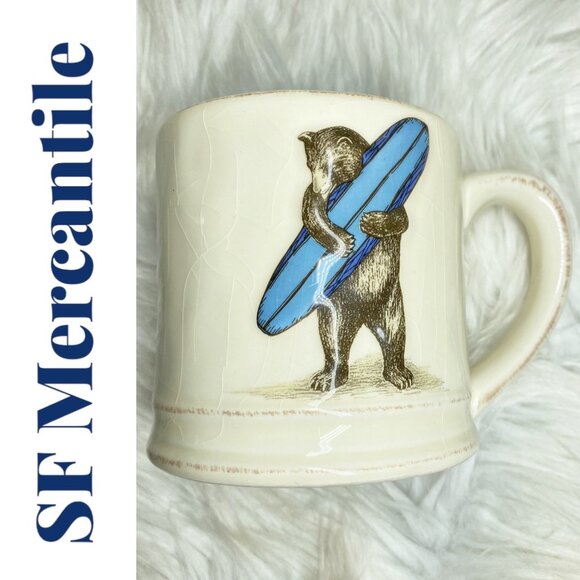 SF MERCANTILE I LOVE YOU CALIFORNIA BEAR SURF BOARD COFFEE MUG - Picture 1 of 7